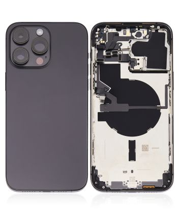 Pull Space Black iPhone 14 Pro Max (U.S Version) (Used OEM Pull: Grade A) Back Housing W/ Small Pre-Installed
