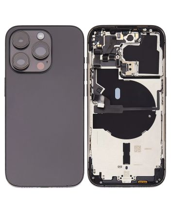 Pull Space Black iPhone 14 Pro (U.S Version) (Used OEM Pull: Grade B) Back Housing W/ Small Pre-Installed