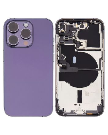 Pull Deep Purple iPhone 14 Pro (U.S Version) (Used OEM Pull: Grade C) Back Housing W/ Small Pre-Installed