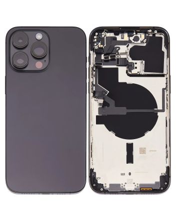 Pull Space Black iPhone 14 Pro Max (U.S Version) (Used OEM Pull: Grade B) Back Housing W/ Small Pre-Installed
