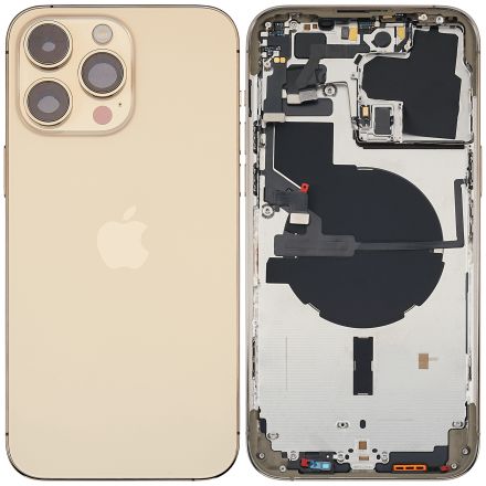 Pull Gold iPhone 14 Pro Max (International Version) (Used OEM Pull: Grade A) Back Housing W/ Small Pre-Installed