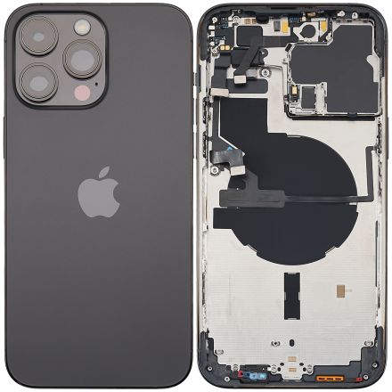Pull Space Black iPhone 14 Pro Max (International Version) (Used OEM Pull: Grade A) Back Housing W/ Small Pre-Installed