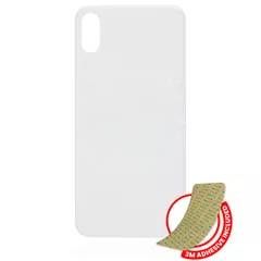 Silver iPhone XS (No Logo / Large Camera Hole) Back Glass With 3M Adhesive