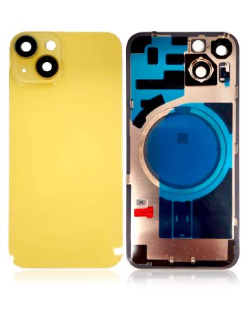 Yellow iPhone 14  (No Logo) Back Glass With Steel Plate With MagSafe Magnet Pre-Installed