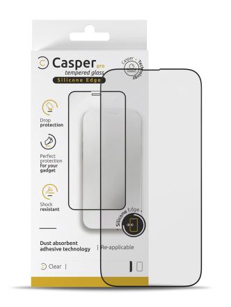 iPhone 14 Pro (Retail Pack) (Clear) Casper Pro Silicone Tempered Glass