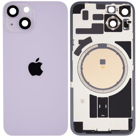 Pull Purple iPhone 14 (Used OEM Pull: Grade A) Back Glass With Steel Plate With MagSafe Magnet Pre-Installed