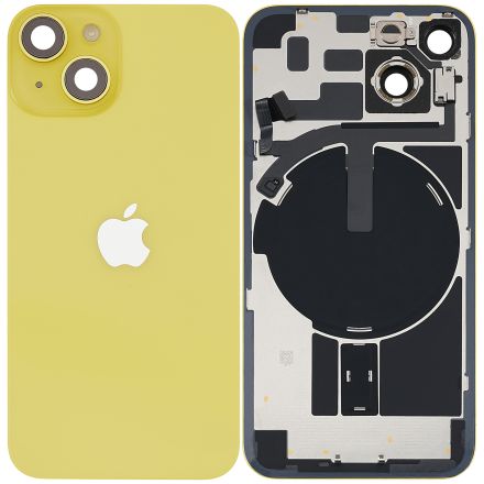 Pull Yellow iPhone 14 (Used OEM Pull: Grade A) Back Glass With Steel Plate With MagSafe Magnet Pre-Installed