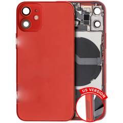 Pull Red iPhone 12 Mini (US Version) (Used OEM Pull: Grade C) Back Housing W/ Small Components Pre-Installed