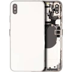Pull Silver iPhone XS Max (Used OEM Pull: Grade B) Back Housing W/ Small Components Pre-Installed