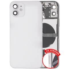Pull White iPhone 12 (US Version) (Used OEM Pull: Grade A) Back Housing W/ Small Components Pre-Installed