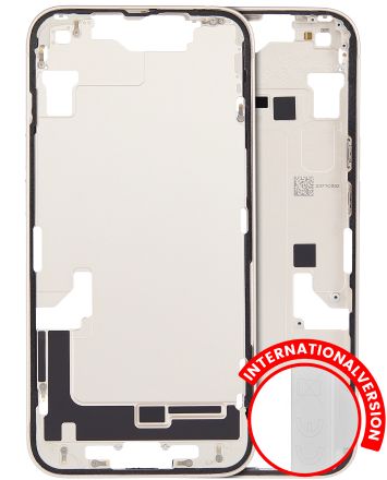 Pull Starlight iPhone 14 (International Version) (Used OEM Pull: Grade A) Mid-Frame Housing With Power And Volume Button
