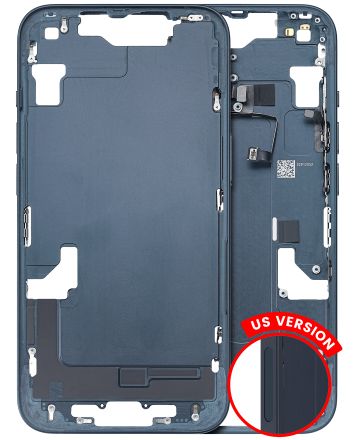 Pull Midnight iPhone 14 (US Version) (Used OEM Pull: Grade B) Mid-Frame Housing With Power And Volume Button