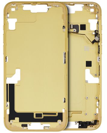 Pull Yellow iPhone 14 Plus (Used OEM Pull: Grade C) Mid-Frame Housing With Power And Volume Button