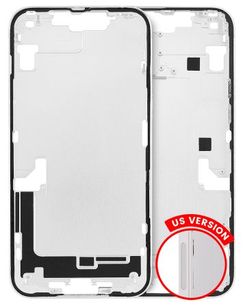 Pull Starlight iPhone 14 Plus (US Version) (Used OEM Pull: Grade A) Mid-Frame Housing With Power And Volume Button