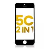 Black iPhone 5C (2 Pack) (Black) 2 in 1 (Front Glass + Frame Pre-Installed)