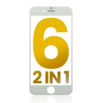 White iPhone 6 (2 Pack) 2 in 1 (Front Glass + Frame Pre-Installed)
