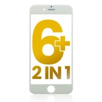 White iPhone 6 Plus (2 Pack) 2 in 1 (Front Glass + Frame Pre-Installed)