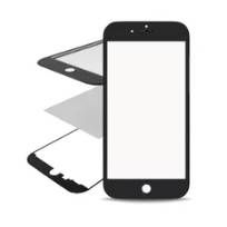 Black iPhone 7 Plus (Black) (2 Pack) (OCA Master) 3 in 1 (Front Glass + Frame + OCA Pre-Installed)