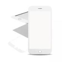 White iPhone 7 Plus  (2 Pack) (OCA Master) 3 in 1 (Front Glass + Frame + OCA Pre-Installed)