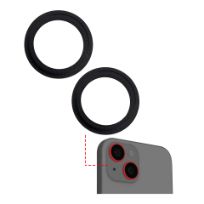 Black iPhone 15 / 15 Plus  (2 Piece Set) Back Camera Bezel Ring Only