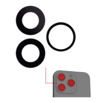 Premium  iPhone 15 Pro (3 Piece Set) (Real Sapphire) Back Camera Lens (Glass Only) With Adhesive