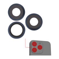 Premium  iPhone 15 Pro Max (3 Piece Set)  (Blue Titanium) Back Camera Lens With Bracket & Bezel