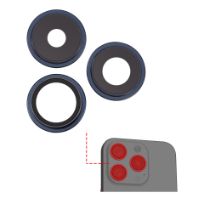 Premium  iPhone 15 Pro (3 Piece Set)  (Blue Titanium) Back Camera Lens With Bracket & Bezel