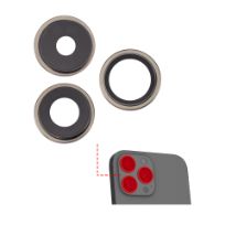 Premium  iPhone 15 Pro (3 Piece Set)  (Natural Titanium) Back Camera Lens With Bracket & Bezel