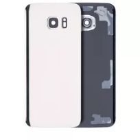 S30 White Samsung Galaxy S7 Edge (No Logo)  Back Cover Glass With Camera Lens (Aftermarket Plus)