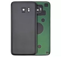 S30 Black Samsung Galaxy S7 Edge (No Logo)  (Black) Back Cover Glass With Camera Lens (Aftermarket Plus)