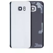 S30 Silver Samsung Galaxy S7 Edge (No Logo)  Back Cover Glass With Camera Lens (Aftermarket Plus)