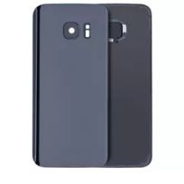 S30 Black Onyx Samsung Galaxy S7 (No Logo)  Back Cover Glass With Camera Lens (Aftermarket Plus)