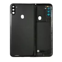 Service Pack Black Back Cover Glass With Camera Lens Samsung Galaxy A11 (A115 / 2020) (Black) (Service Pack)