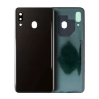 Service Pack Black Samsung Galaxy A20 (A205 / 2019) Back Cover Glass With Camera Lens Compatible