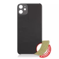Black iPhone 11 (No Logo / Large Camera Hole) (Black) Back Glass With 3M Adhesive