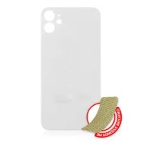 White iPhone 11 (No Logo / Large Camera Hole) Back Glass With 3M Adhesive