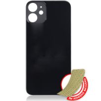 Black iPhone 12 Mini (No Logo / Large Camera Hole) (Black) Back Glass With 3M Adhesive