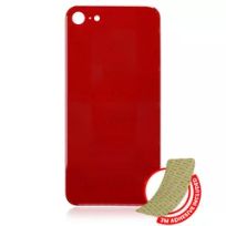Red iPhone 8 / SE (2020) (No Logo / Large Camera Hole) Back Glass With 3M Adhesive