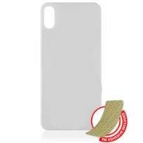 Silver iPhone X (No Logo / Large Camera Hole) Back Glass With 3M Adhesive