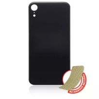 Black iPhone XR (No Logo / Large Camera Hole) (Black) Back Glass With 3M Adhesive