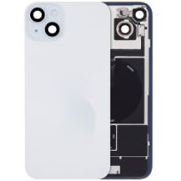 Blue Pull iPhone 15 Plus (Used OEM Pull: Grade A) Back Glass With Steel Plate With Wireless NFC Charging MagSafe Magnet & Flashlight Flex