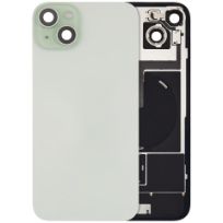 Green Pull iPhone 15 Plus (Used OEM Pull: Grade A) Back Glass With Steel Plate With Wireless NFC Charging MagSafe Magnet & Flashlight Flex