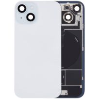 Blue Pull iPhone 15 (Used OEM Pull: Grade A) Back Glass With Steel Plate With Wireless NFC Charging MagSafe Magnet & Flashlight Flex