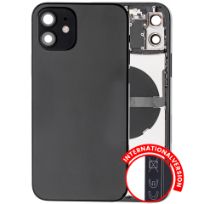 Pull Graphite iPhone 12 (International Version) (Used OEM Pull: Grade B) Back Housing W/ Small Components Pre-Installed