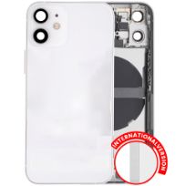Pull White iPhone 12 Mini (International Version) (Used OEM Pull: Grade B) Back Housing W/ Small Components Pre-Installed