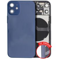 Pull Blue iPhone 12 Mini (US Version) (Used OEM Pull: Grade A) Back Housing W/ Small Components Pre-Installed