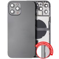 Pull Graphite iPhone 12 Pro Max (International Version) (Used OEM Pull: Grade B) Back Housing W/ Small Components Pre-Installed