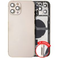 Pull Gold iPhone 12 Pro Max (US Version) (Used OEM Pull: Grade A) Back Housing W/ Small Components Pre-Installed