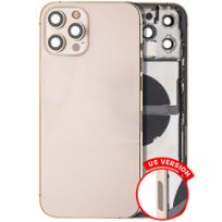 Pull Gold iPhone 12 Pro Max (US Version) (Used OEM Pull: Grade C) Back Housing W/ Small Components Pre-Installed