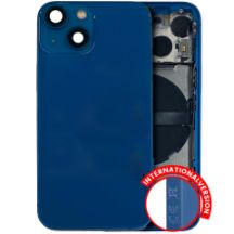 Pull  iPhone 13 Mini (International Version) (Used OEM Pull: Grade B) (Blue) Back Housing W/ Small Components Pre-Installed